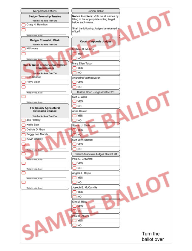 Sample Scan Ballot Voting by mail - Messenger News